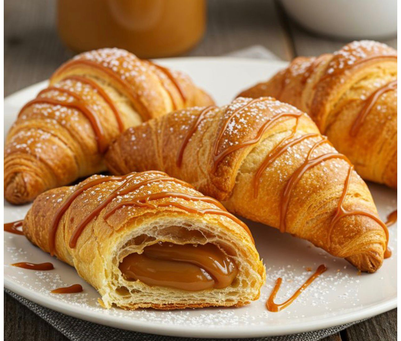 Croissants rellenos de dulce de leche 